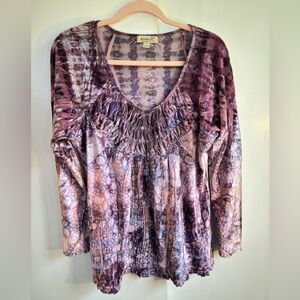ONE WORLD Purple Pink Blouse